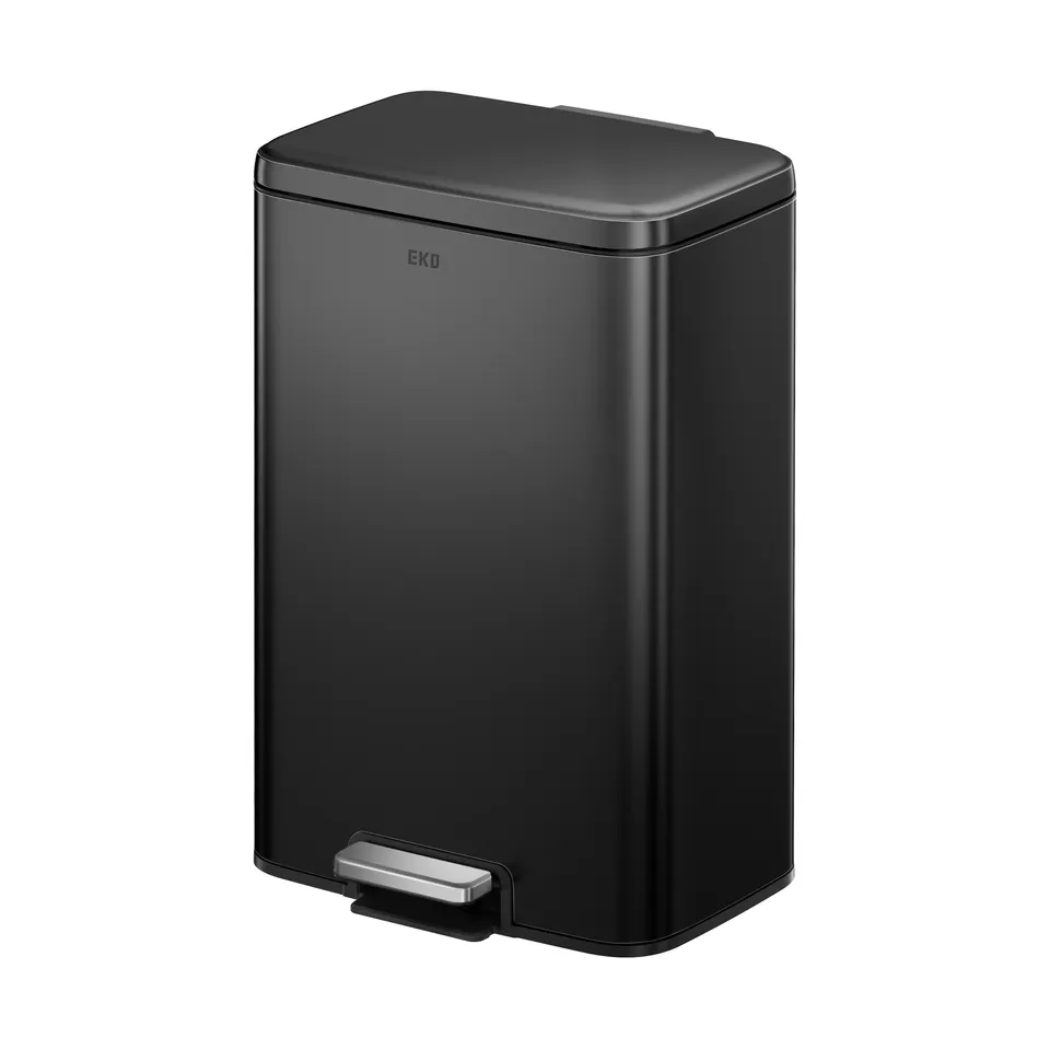 eko-maxwell-step-on-13-2-gallon-50l-matte-black-steel-trash-can-with-silent-soft image 1