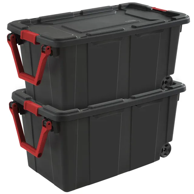 sterilite-industrial-tote-heavy-duty-storage-bins-with-lids-and-wheels-40-gallon image 1