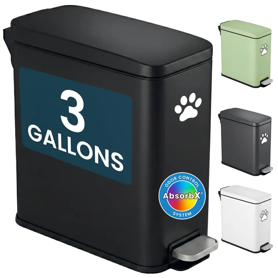 itouchless-3-gallon-12-liter-dog-poop-trash-can-with-lid-absorbx-odor-filter-out image 1