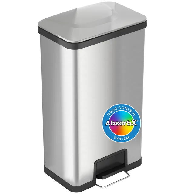 itouchless-airstep-18-gallon-step-kitchen-trash-can-with-odor-filter-stainless-s image 1