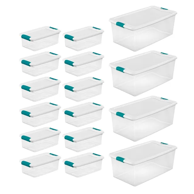 sterilite-clear-stackable-storage-box-tote-container-6-quart-12-pack-and-106-qua image 1