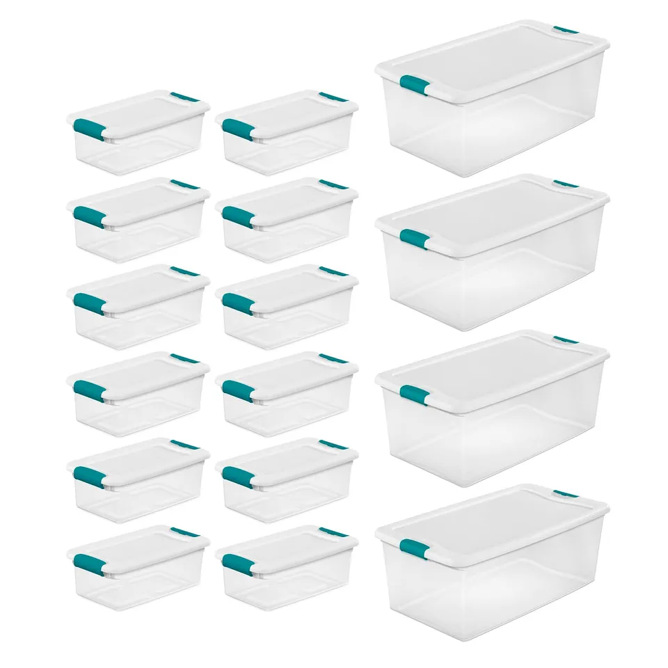 sterilite-clear-stackable-storage-box-tote-container-6-quart-12-pack-and-106-qua image 1