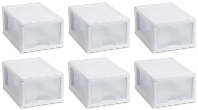 sterilite-6-quart-stacking-drawer-white-frame-clear-drawer-6-pack image 1
