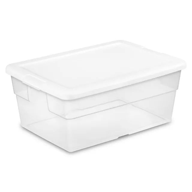sterilite-16-quart-clear-stacking-storage-container-box-with-secure-latching-lid image 1