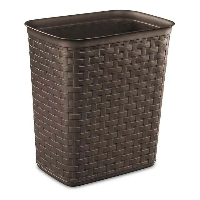 sterilite-weave-3-4-gallon-plastic-wastebasket-with-espresso-brown-finish-24-pac image 1