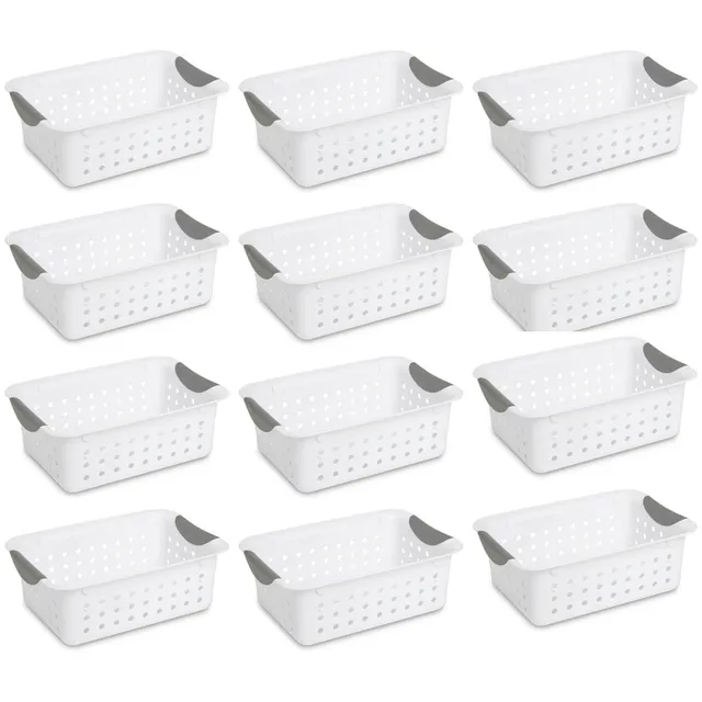 sterilite-16228012-small-ultra-plastic-storage-bin-organizer-baskets-white-12-pa image 1