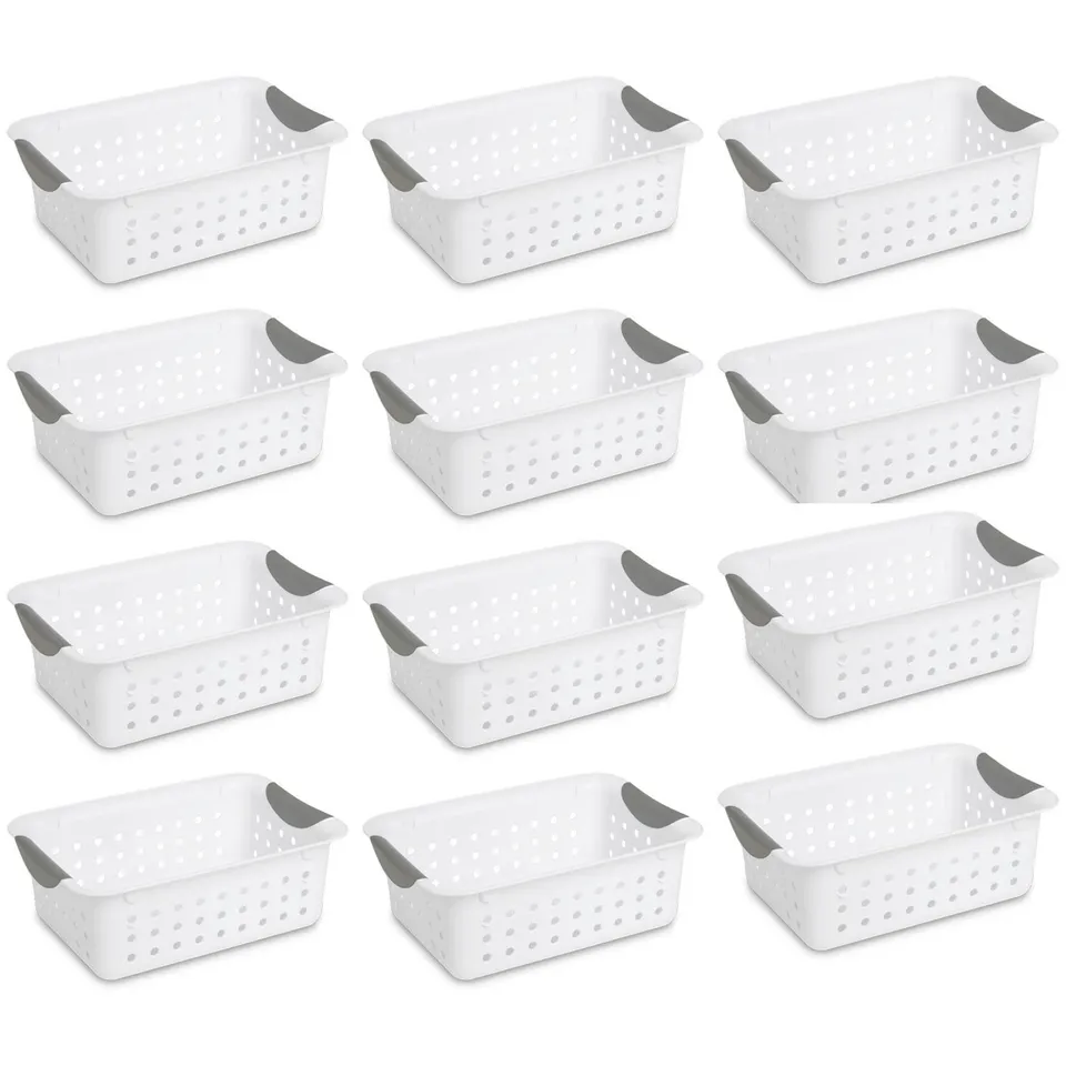 sterilite-16228012-small-ultra-plastic-storage-bin-organizer-baskets-white-12-pa image 1