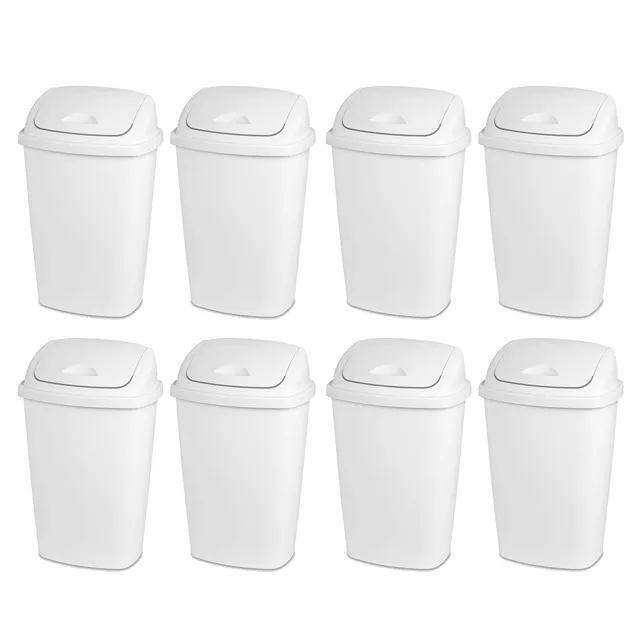 sterilite-13-2-gallon-swingtop-waste-basket-plastic-trash-can-or-recycling-bin-8 image 1