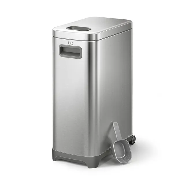 eko-45-lb-stainless-steel-pet-food-storage-container-with-lockable-airtight-lid image 1