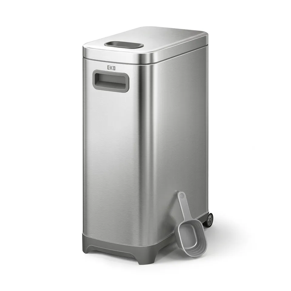 eko-45-lb-stainless-steel-pet-food-storage-container-with-lockable-airtight-lid image 1