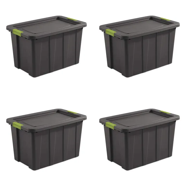 sterilite-30-gal-latching-tuff1-storage-tote-stackable-gray-4-pack image 1