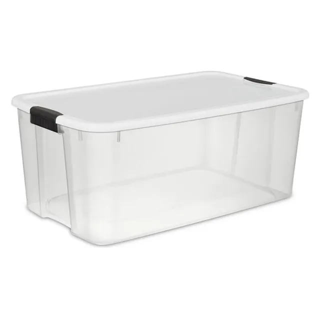 sterilite-116-quart-ultra-clear-plastic-storage-tote-container-with-latching-lid image 1