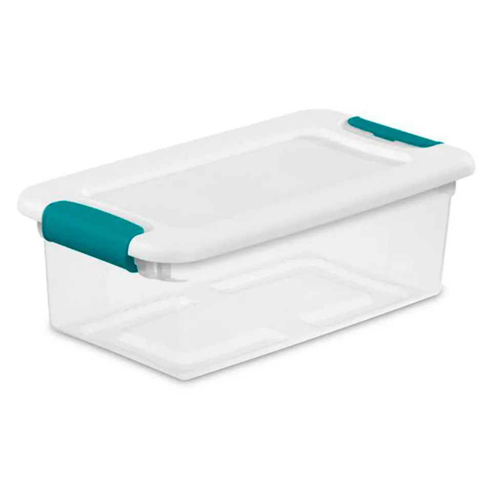 sterilite-6-quart-latching-clear-plastic-storage-organizer-tote-container-bin-bo image 1
