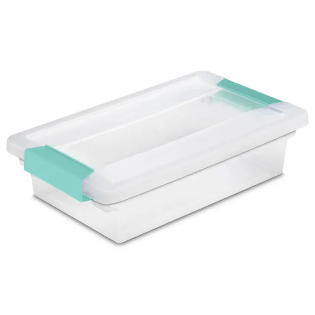 sterilite-30-pack-clip-box-stackable-clear-plastic-storage-bins-with-latching-li image 1