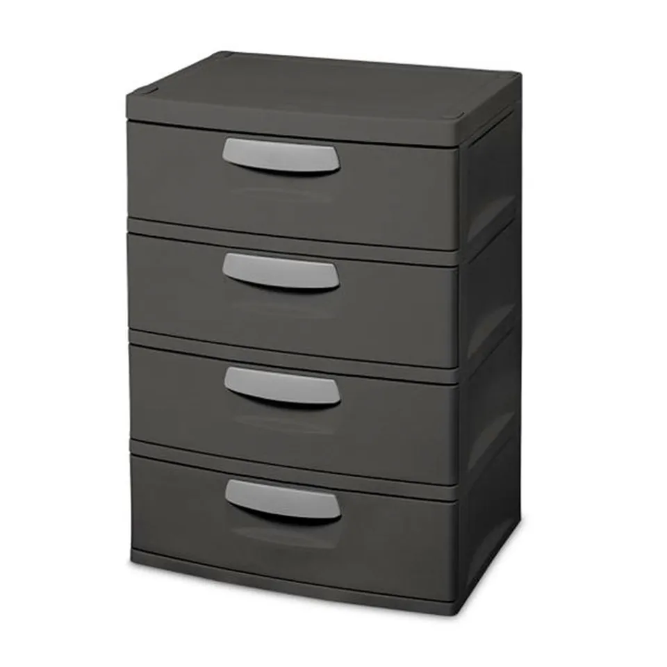sterilite-4-drawer-heavy-duty-gray-storage-unit-with-black-handles-6-pack image 1