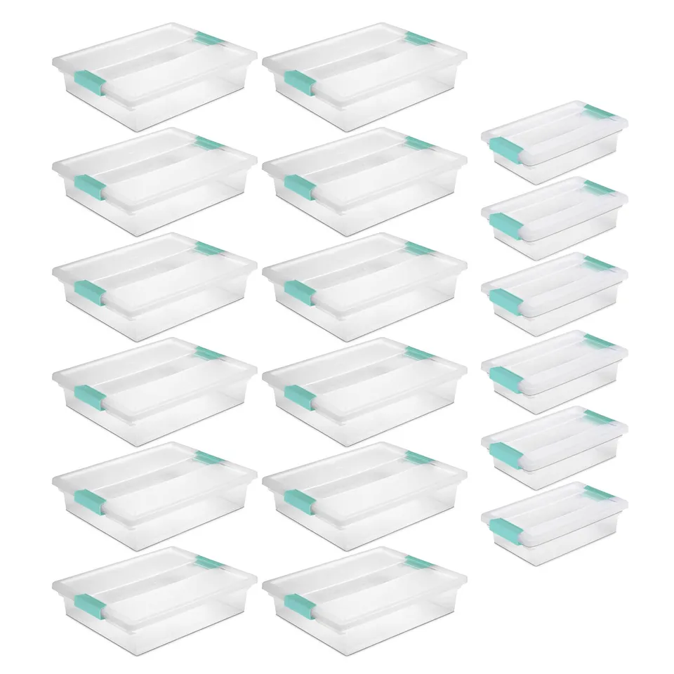 sterilite-18-pack-large-and-small-clip-storage-organizer-bins-with-secure-latchi image 1