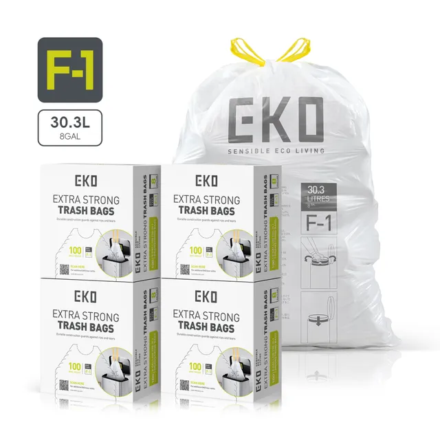 eko-code-f-1-slim-8-gallon-garbage-bags-400-count-30-3l image 1