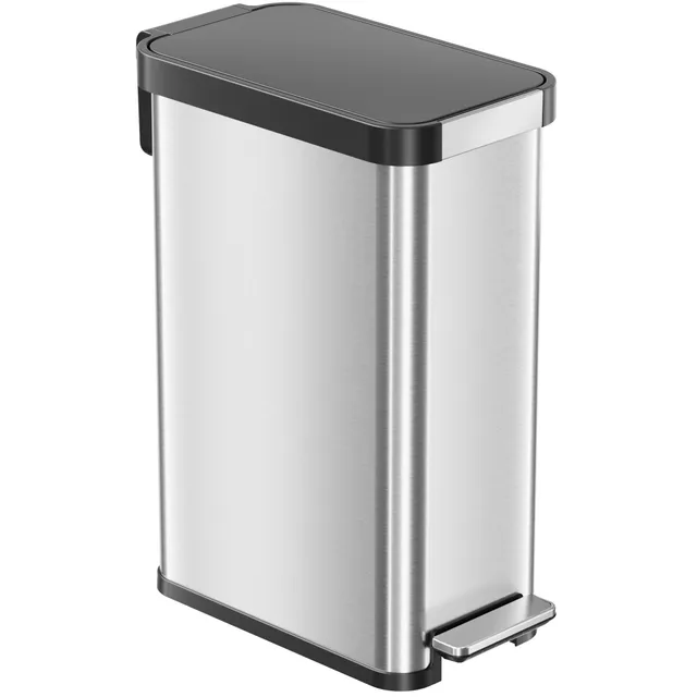 itouchless-50-liter-13-2-gallon-softstep-elongated-step-pedal-kitchen-trash-can- image 1
