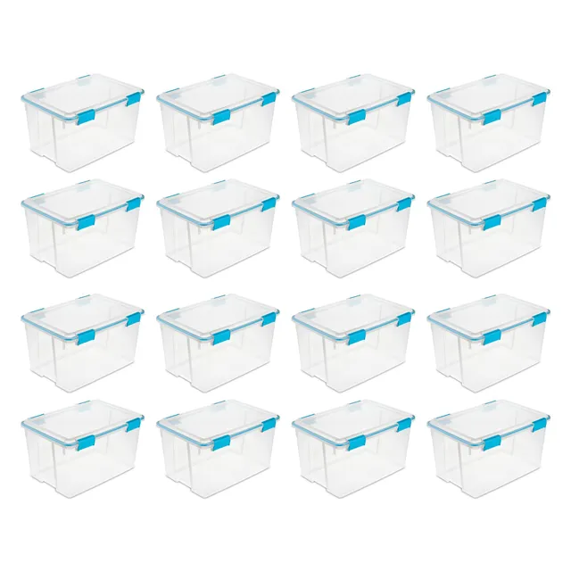 sterilite-54-quart-gasket-box-with-latching-lid-16-pack-clear image 1