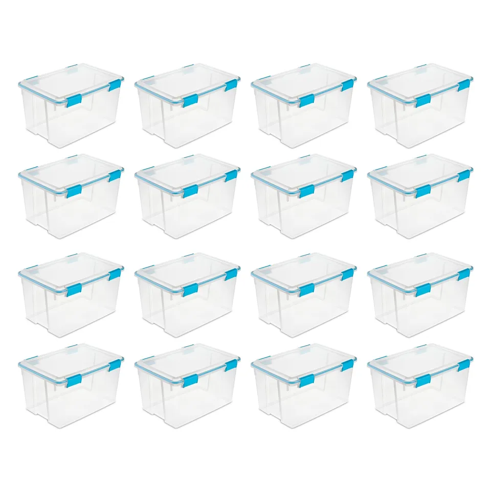sterilite-54-quart-gasket-box-with-latching-lid-16-pack-clear image 1