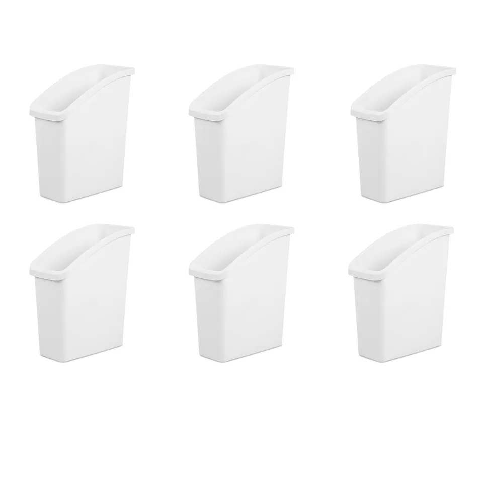 sterilite-under-sink-wastebasket-slim-plastic-trash-can-for-kitchen-or-bathroom- image 1