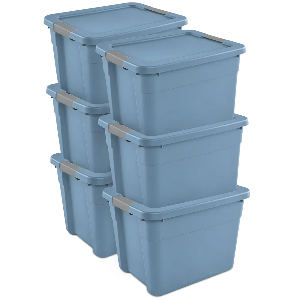 sterilite-12-gallon-latching-tote-stackable-storage-bin-container-with-secure-li image 1