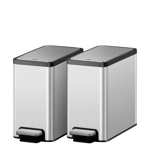 eko-ecocasa-ii-slim-step-trash-can-2-pack-6l-1-6-gal-each-with-fingerprint-resis image 1