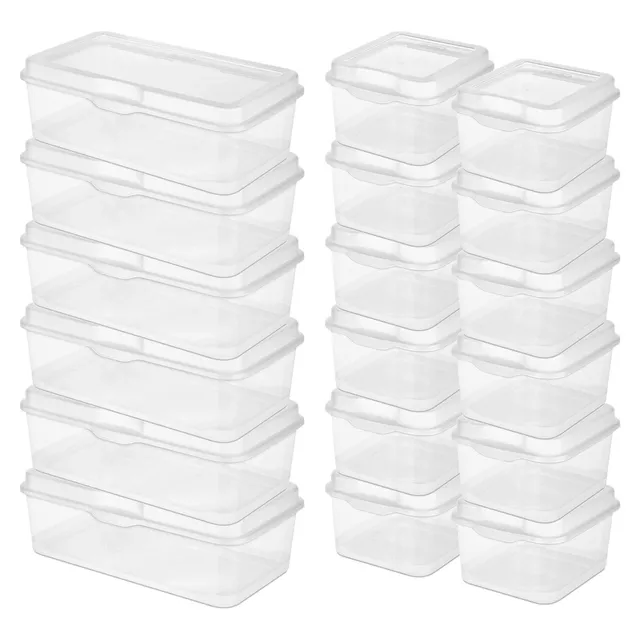 sterilite-6-pack-rectangular-large-12-pack-square-small-fliptop-clear-plastic-st image 1