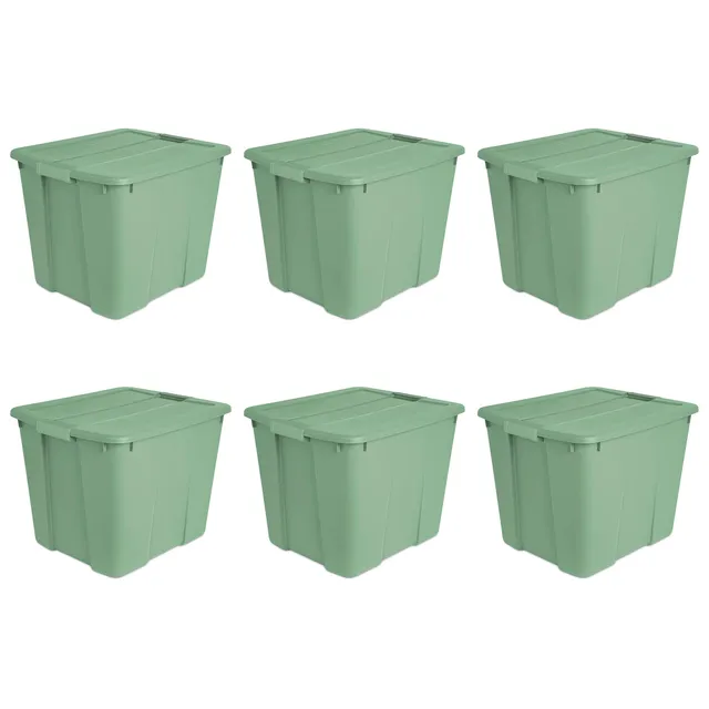 sterilite-20-gallon-stackable-plastic-storage-tote-with-latching-lid-6-pack-cris image 1