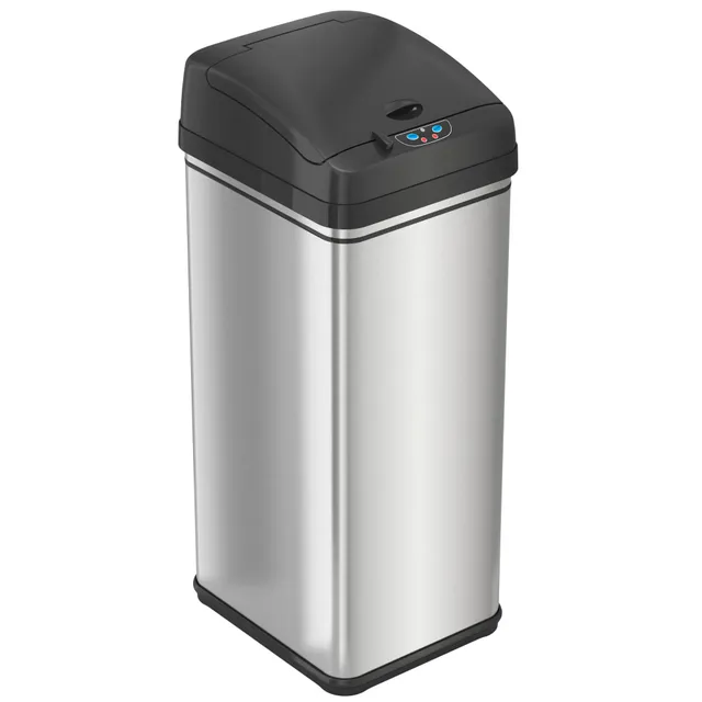 itouchless-13-gallon-stainless-steel-sensor-kitchen-trash-can-with-absorbx-odor- image 1