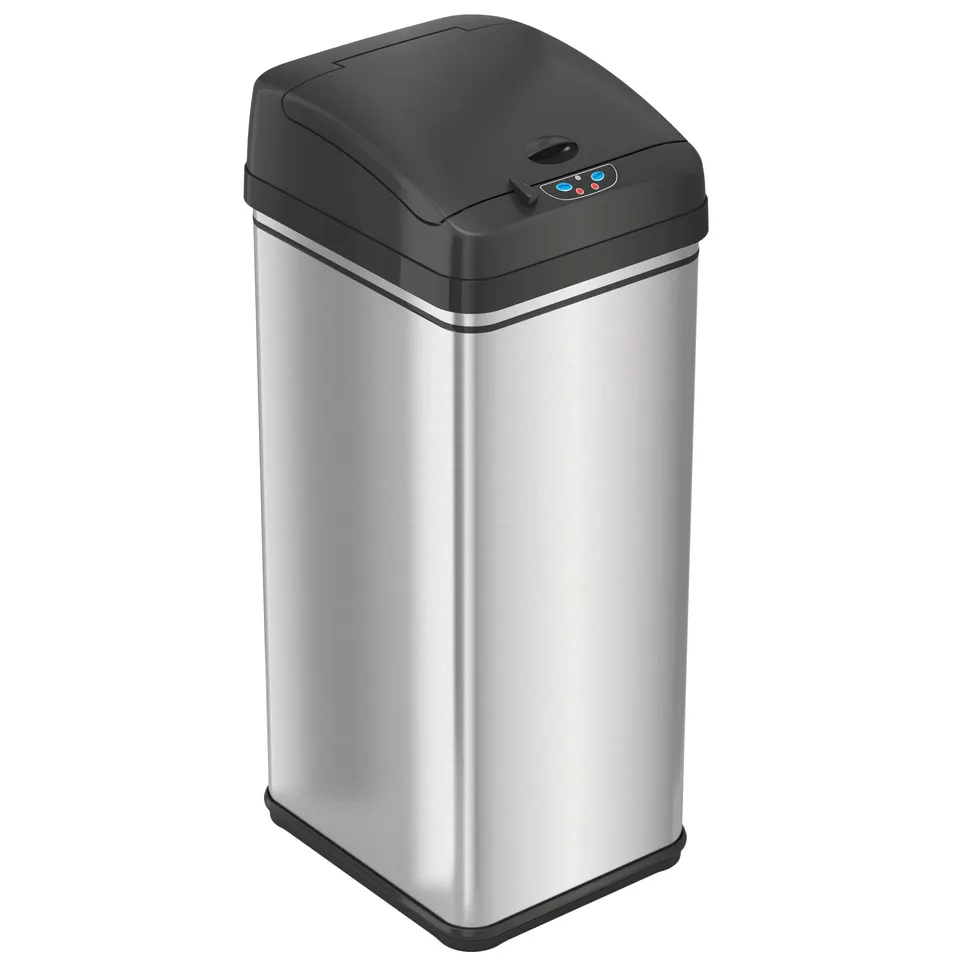 itouchless-13-gallon-stainless-steel-sensor-kitchen-trash-can-with-absorbx-odor- image 1