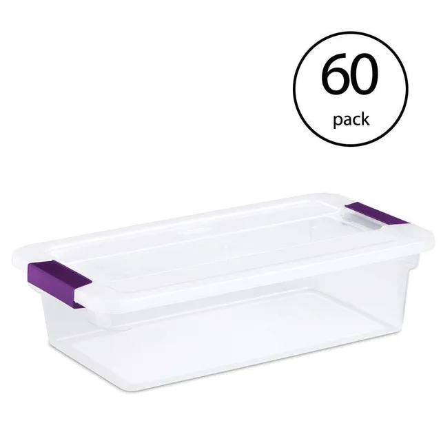 sterilite-6-quart-clearview-latch-box-storage-tote-container-60-pack image 1