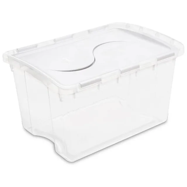 sterilite-48-quart-multipurpose-clear-storage-box-tote-with-secure-hinged-lid-30 image 1