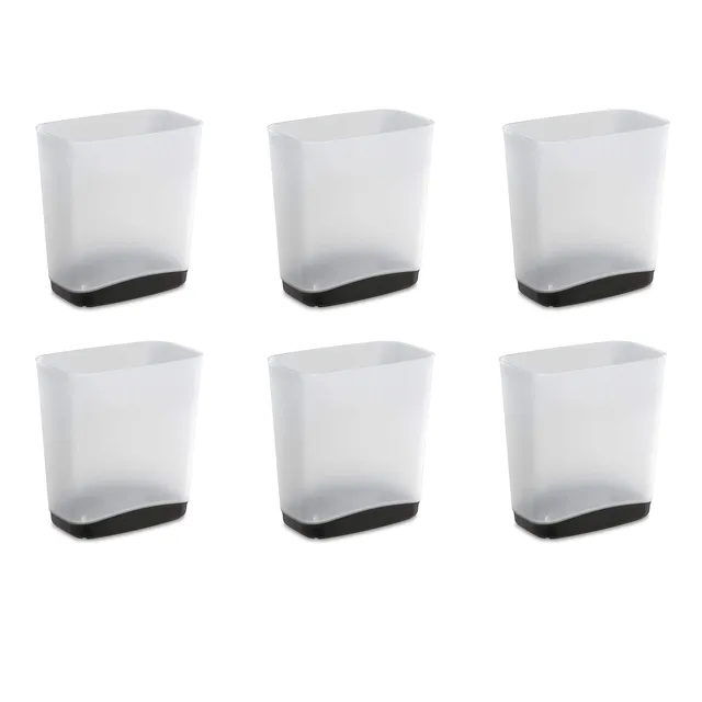 sterilite-3-3-gallon-slim-wastebasket-clear-with-gray-base image 1