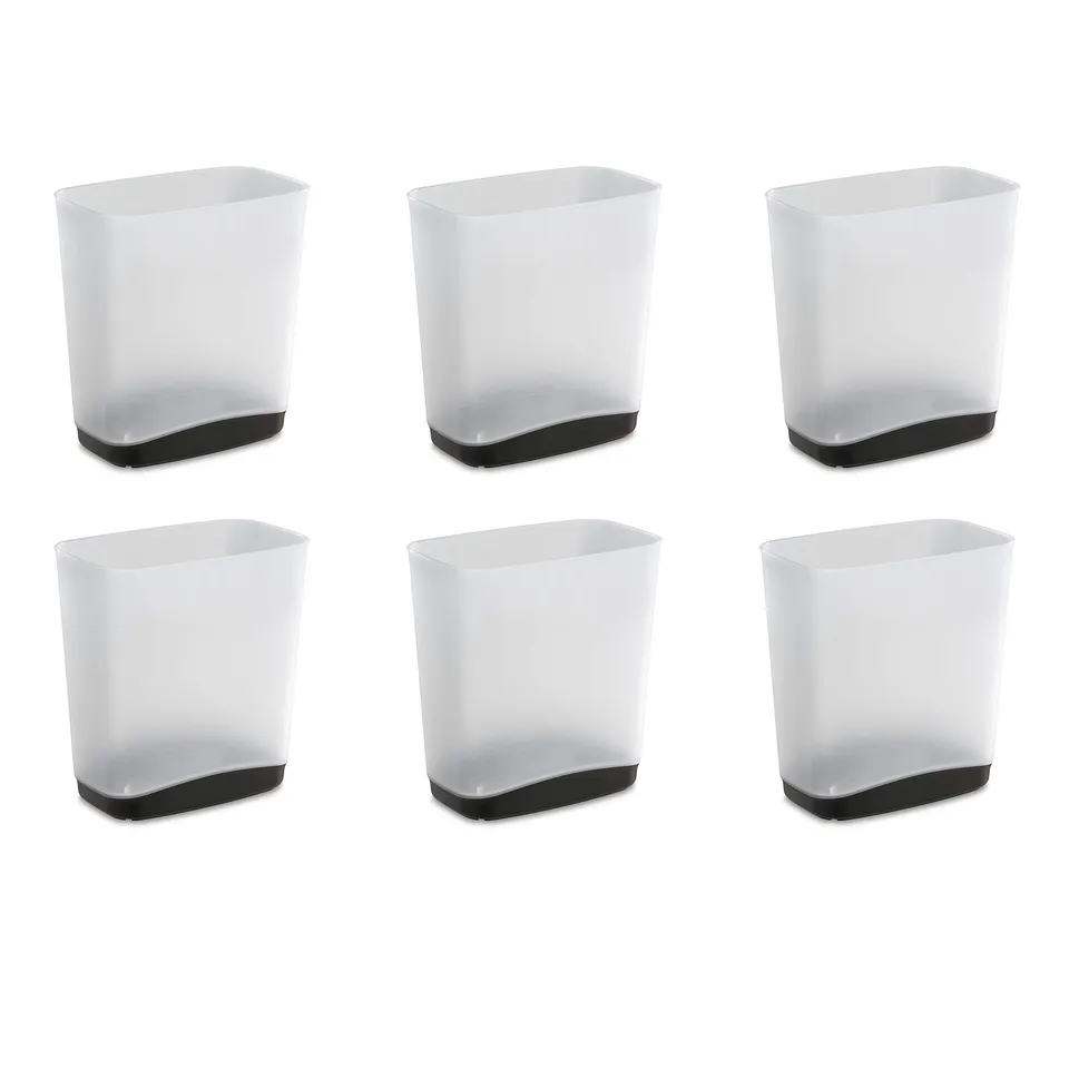 sterilite-3-3-gallon-slim-wastebasket-clear-with-gray-base image 1