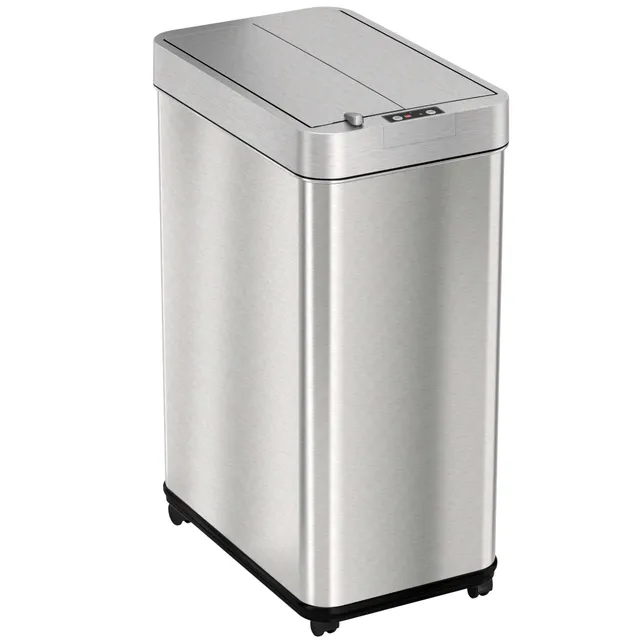 itouchless-13-gallon-50-liter-stainless-steel-wings-open-sensor-kitchen-trash-ca image 1