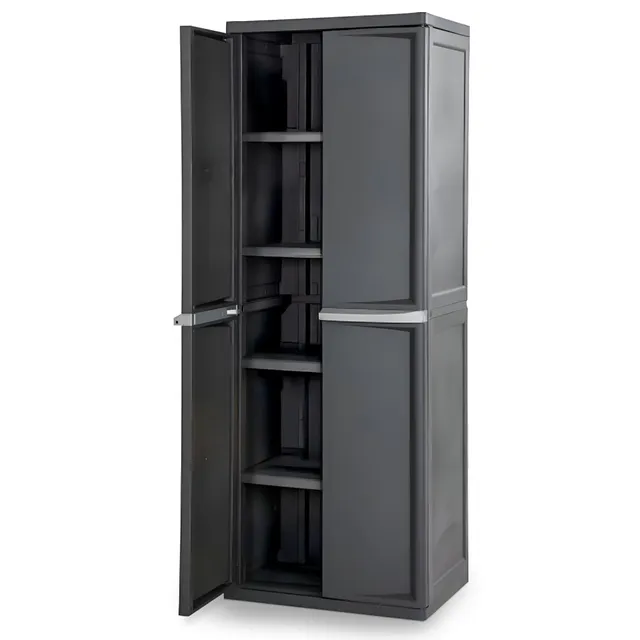 sterilite-4-shelf-cabinet-lockable-utility-storage-gray image 1