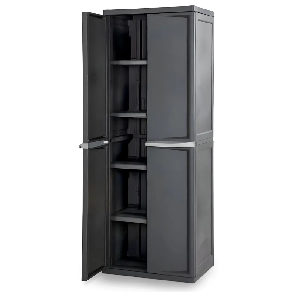 sterilite-4-shelf-cabinet-lockable-utility-storage-gray image 1