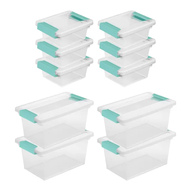 sterilite-10-pack-miniature-and-medium-clip-storage-boxes-with-latch-lids image 1