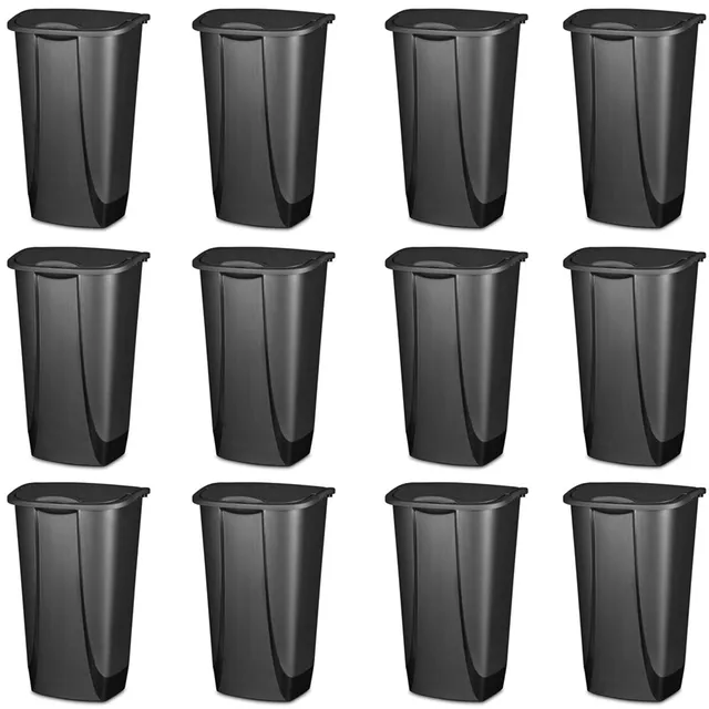 sterilite-11-gallon-swingtop-wastebasket-12-pack-heavy-duty-plastic-trash-can-wi image 1