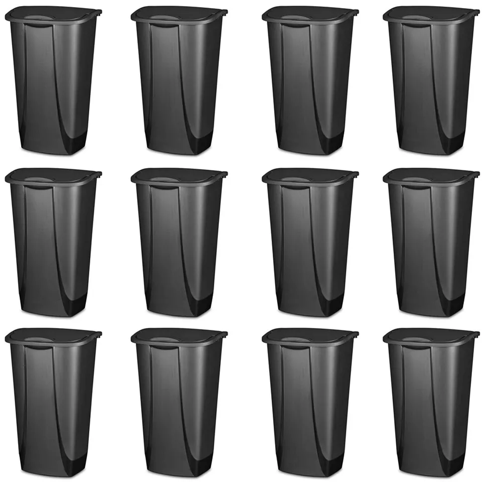sterilite-11-gallon-swingtop-wastebasket-12-pack-heavy-duty-plastic-trash-can-wi image 1