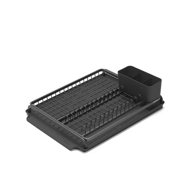 brabantia-large-dish-drying-rack-dark-gray-aluminum-with-easy-clean-drip-tray-re image 1