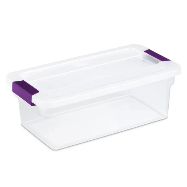 sterilite-6-qt-clearview-latch-storage-box-24-pack-stackable-clear-plastic-with- image 1
