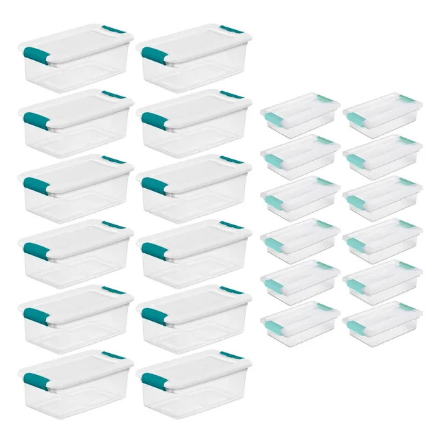 sterilite-6-quart-clear-latch-lid-storage-totes-12-pack-small-file-clip-boxes-12 image 1