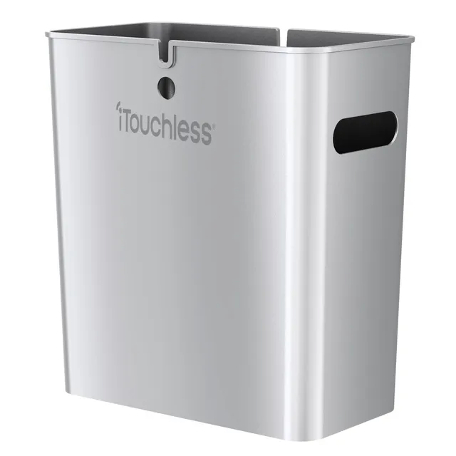 itouchless-slimgiant-4-2-gallon-dual-compartment-slim-trash-can-storage-bin-16l- image 1
