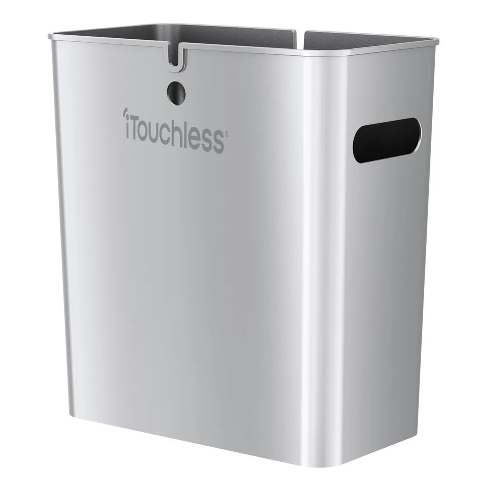 itouchless-slimgiant-4-2-gallon-dual-compartment-slim-trash-can-storage-bin-16l- image 1