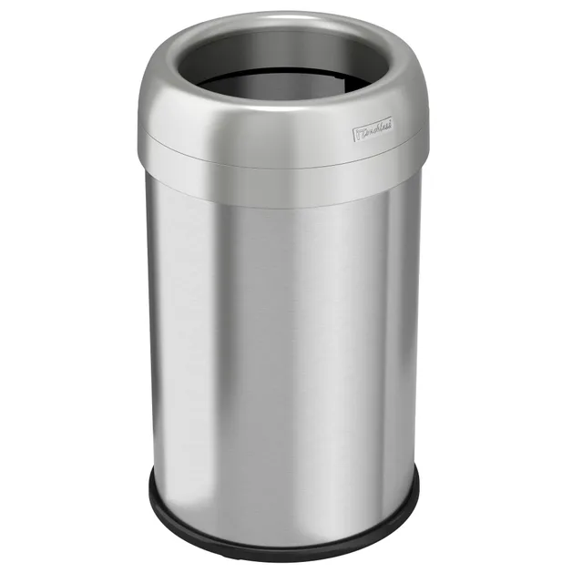 itouchless-13-gallon-50-liter-round-open-top-stainless-steel-kitchen-trash-can-w image 1