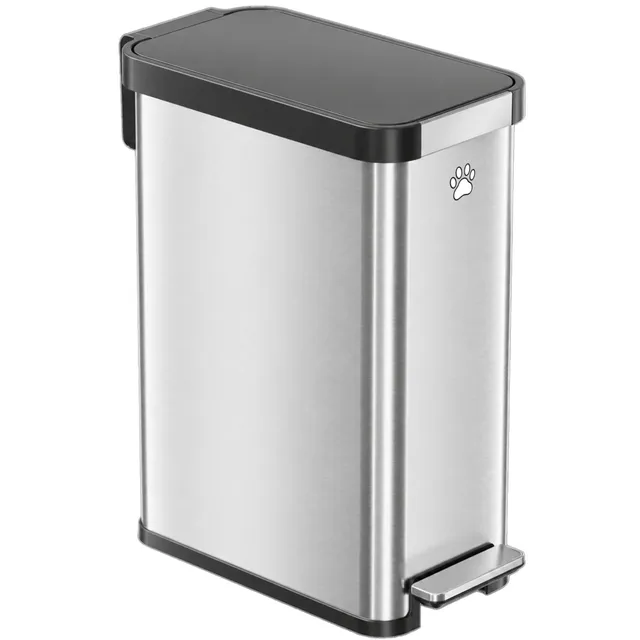 itouchless-13-2-gallon-50-liter-stainless-steel-softstep-elongated-step-pedal-pe image 1