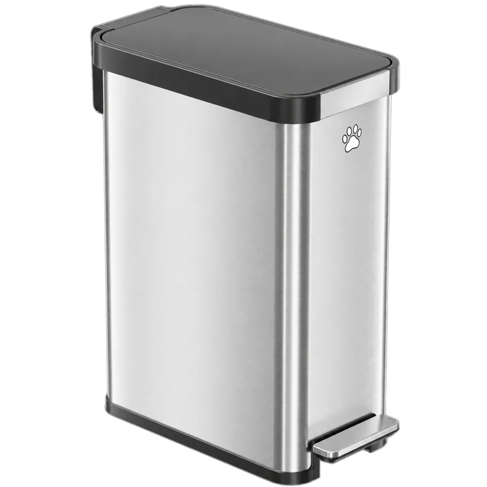 itouchless-13-2-gallon-50-liter-stainless-steel-softstep-elongated-step-pedal-pe image 1