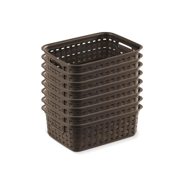 sterilite-small-multipurpose-basketweave-storage-basket-11-inch-8-pack-espresso image 1